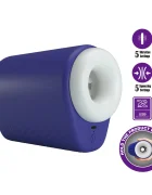 PRETTYLOVE Masturbator Dj Lady 5 Moduri Vibratii 5 Moduri Suctiune TPE USB Albastru 15.6 cm