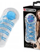PRETTYLOVE Masturbator Fantasy cu Bila de Intensitate TPR Transparent 15 cm