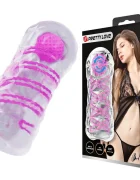 PRETTYLOVE Masturbator Fantasy cu Bila Roz de Intensitate TPR Transparent 15 cm