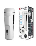 PRETTYLOVE Masturbator Pretty Love Sienna Vibratii+Suctiune TPR Moale Alb 25 cm