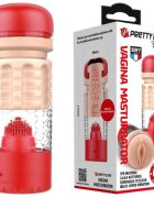 PRETTYLOVE Masturbator Vagin Theresa Vibratii Multispeed Rosu 18 cm
