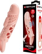 PRETTYLOVE Prelungitor Penis Cecelia cu Vibratii +2.5 cm TPR Natural