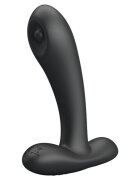 PRETTYLOVE Stimulator Anal Remington 12 Modele Pulsatii Silicon USB Negru 11 cm