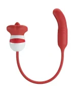 PRETTYLOVE Stimulator Dublu Alyss Intern si Extern Silicon USB Rosu
