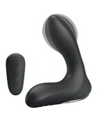 PRETTYLOVE Stimulator Prostata Nasreddin Gonflabil Remote Control 12 Moduri Vibratii Silicon USB Negru