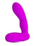 PRETTYLOVE Stimulator Prostata Piper Functie Vibratoare si Pulsatoare Silicon USB Mov 11.7 cm