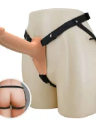 PRETTYLOVE Strap-on Hollow Landon Dildo Realist +4.2 cm Silicon Natural