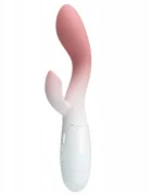PRETTYLOVE Vibrator Iepuras Brighty 30 Moduri Vibratii Silicon Roz/Alb 20 cm