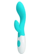 PRETTYLOVE Vibrator Iepuras Brighty 30 Moduri Vibratii Silicon Verde/Alb 20 cm
