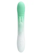 PRETTYLOVE Vibrator Iepuras Cerberus 30 Moduri Vibratii Silicon Verde/Alb 20.6 cm