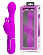PRETTYLOVE Vibrator Iepuras Dejon 7 Moduri Vibratii 4 Moduri Impingere si Rotatii Silicon USB Magnetic Mov 22.6 cm
