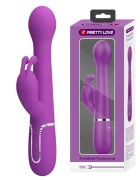 PRETTYLOVE Vibrator Iepuras Dejon 7 Moduri Vibratii 4 Moduri Impingere si Rotatii Silicon USB Magnetic Mov Inchis 22.6 cm