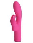 PRETTYLOVE Vibrator Iepuras Elivia 10 Moduri Vibratii USB Magnetic Roz 17.2 cm