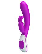PRETTYLOVE Vibrator Iepuras Harlan 12 Moduri Vibratii Silicon USB Mov 21.5 cm