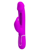 PRETTYLOVE Vibrator Iepuras Kampas 7 Moduri Vibratii 4 Moduri Pulsare Silicon USB Magnetic Mov Deschis 23.2 cm