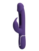 PRETTYLOVE Vibrator Iepuras Kampas 7 Moduri Vibratii 4 Moduri Pulsare Silicon USB Magnetic Mov Inchis 23.2 cm