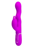 PRETTYLOVE Vibrator Iepuras Laursen 7 Moduri Vibratii 4 Moduri Ondulare Silicon USB Magnetic Mov 24.9 cm
