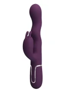 PRETTYLOVE Vibrator Iepuras Laursen 7 Moduri Vibratii 4 Moduri Ondulare Silicon USB Magnetic Mov Inchis 24.9 cm