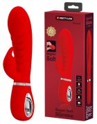 PRETTYLOVE Vibrator Iepuras Prescott 7 Moduri Vibratii Silicon USB Rosu 20 cm