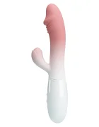 PRETTYLOVE Vibrator Iepuras Snappy 30 Moduri Vibratii Silicon Roz/Alb 19 cm
