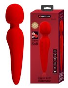 PRETTYLOVE Vibrator Masaj Meredith 7 Moduri Vibratii & 5 Intensitati Viteza Silicon USB Rosu 21.5 cm