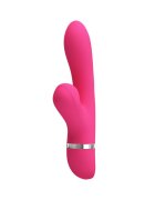 PRETTYLOVE Vibrator Pretty Love Willow 7 Moduri Vibratii 4 Moduri Suctiune Silicon USB Roz 20.4 cm