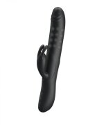 PRETTYLOVE Vibrator Rabbit Colin 4 Moduri Rotatii 7 Moduri Vibratii Silicon USB Negru 25 cm