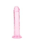 RealRock Dildo Realist Crystal Clear cu Ventuza TPE Roz 14.5 cm
