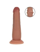 RealRock Dildo Realist Sliding Skin Silicon Lichid Dubla Densitate Maro 17.4 cm