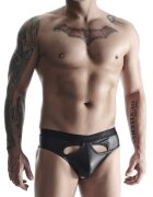 REGNES FETISH PLANET Bikini Barbati Stil Brazilian cu Decupaje Piele Ecologica Negru M