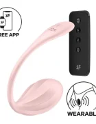 Satisfyer Ou Vibrator Ribbed Petal Free App Telecomanda Wireless Silicon Roz 23 cm