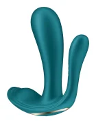 Satisfyer Stimulator Top Secret+ 10 Moduri Vibratii Silicon Incarcare cu Baterie Verde Inchis 11 cm