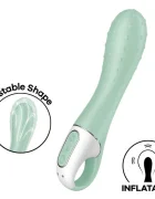 Satisfyer Vibrator Gonflabil Air Pump Vibrator 3 12 Moduri Vibratii Silicon USB Verde 20.8 cm