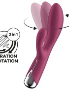 Satisfyer Vibrator Iepuras Spinning Rabbit 1 12 Moduri Vibratii 5 Moduri Rotatii Silicon USB Rosu 20 cm