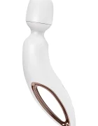Satisfyer Vibrator Masaj Wand-erland 50 Programe Vibratii Silicon USB Alb 34 cm