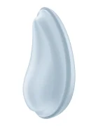 Satisfyer Vibrator Mini Drop To Go 12 Moduri Vibratii Silicon USB Albastru deschis 8.5 cm