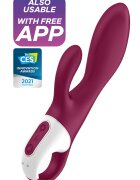 Satisfyer Vibrator Rabbit cu Incalzire Heated Affair Blueooth Control Free App Silicon USB 20 cm