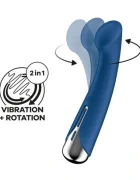 Satisfyer Vibrator Spinning G-Spot 1 12 Programe de Vibratii 5 Programe de Rotatii Silicon USB Albastru 16.5 cm