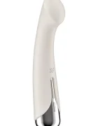 Satisfyer Vibrator Spinning G-Spot 1 12 Programe de Vibratii 5 Programe de Rotatii Silicon USB Bej 16.5 cm