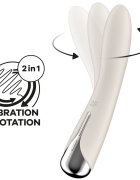 Satisfyer Vibrator Spinning Vibe 1 12 Moduri Vibratii 5 Moduri Rotatii Silicon USB Bej 17.5 cm