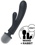 Satisfyer Vibrator Triple Lover 24 Moduri Vibratii Silicon IPX7 USB Gri 23.7 cm
