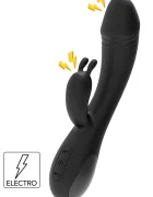 She.E.O Vibrator Rabbit cu 5 Moduri Electrostimulare 10 Moduri Vibratii Silicon USB Negru 20 cm