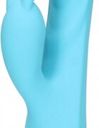 Shots Toys Vibrator Iepuras Ribbed 10 Moduri Vibratii Silicon USB Albastru 21 cm