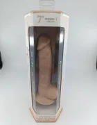 Silexd Dildo Thermo Reactive Silicon cu Memorie Dubla Densitate Caramel 17.5 cm