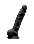 Silexd Dildo Thermo Reactive Silicon cu Memorie Dubla Densitate Negru 20 cm