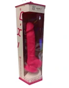 Silexd Dildo Thermo Reactive Silicon cu Memorie Dubla Densitate Roz 20 cm