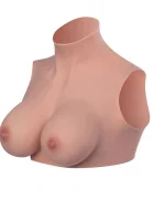 Starbust Top Realist cu Sani Guler Inalt Silicon Premium Dark Skin Marimea S Cupa C 2.20 kg