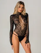 STD Body Sexy cu Maneci Lungi Material Elastic Negru S-L
