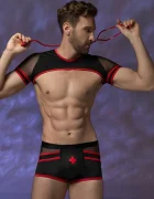 STD Costum Barbati 3 Piese Doctor Sexy Negru/Rosu S-L