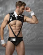 STD Costum Chelnar Sexy 3 Piese Negru/Alb S/M